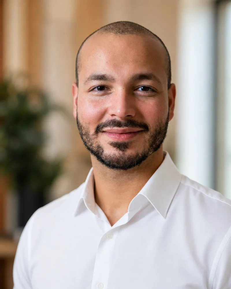 Jean-Maurice Cecilia-Menzel in seiner Praxis für Psychotherapie in München